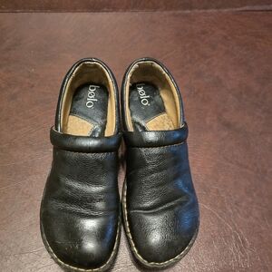 Bolo Women's Leather Loafers, Size 7.5W, Black